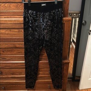 Express Black Sequin Leggings
